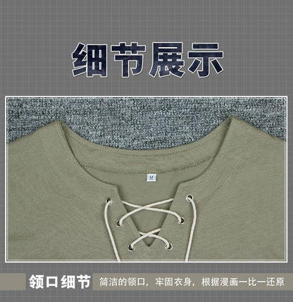 Green / Gray Color Long / Short Sleeve T-shirt Eren Jaeger Cosplay Costume Daily Casual Shirt Anime Clothing