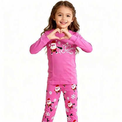 Boys Girls Christmas Long Sleeve Pajama Sets Kids Santa Claus Pjs Baby Pijamas Children Soft Sleepwear For "Merry Christmas";;VERDADEIRO;;"CR1707,10T