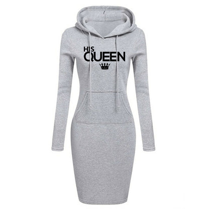Daily Women's Dresses Simple Women's Dresses Hooded Athletic Casual Knee Dress Hoodie Pockets Slim Fit Hot Fashion