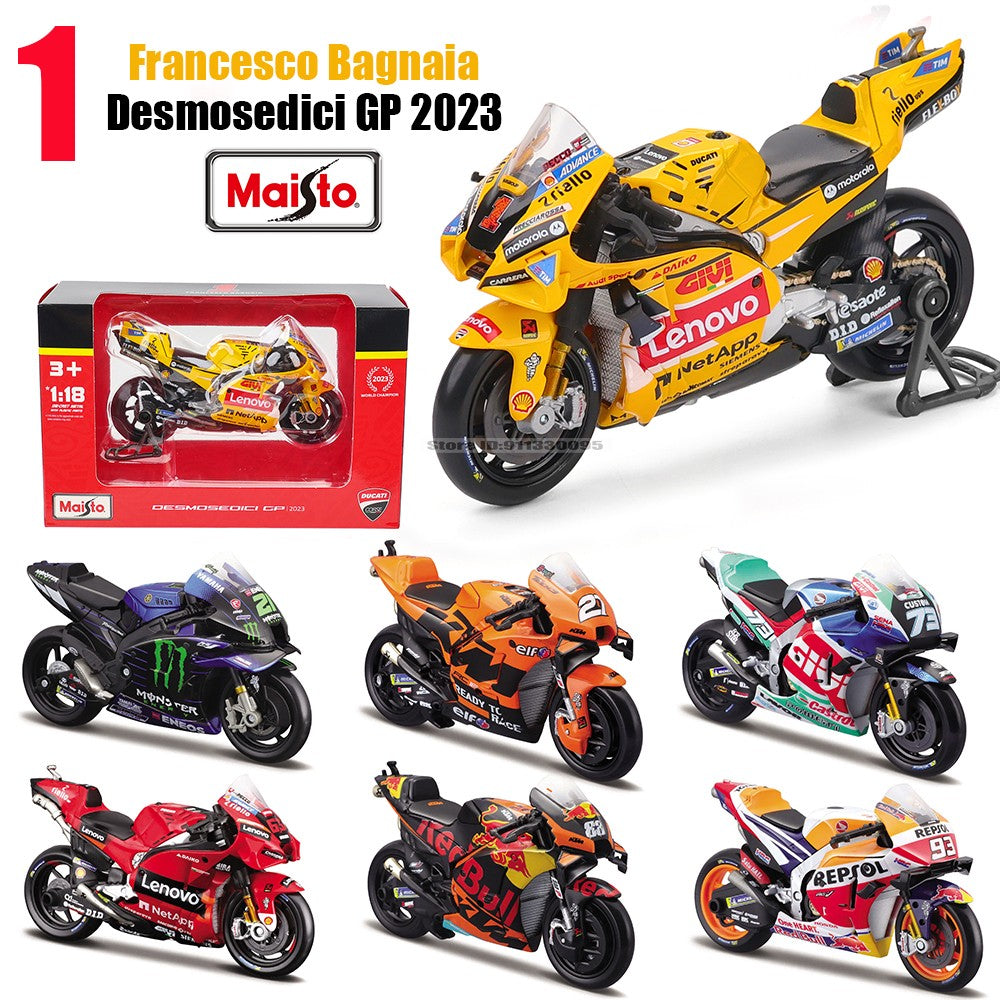 Maisto 1:18 NOVA Ducati Lenovo Team 2023 #1 Bagnaia Campeão Moto GP Corrida motocicleta de liga fundida Modelo de coleção de presente de brinquedo