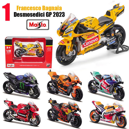 Maisto 1:18 NOVA Ducati Lenovo Team 2023 #1 Bagnaia Campeão Moto GP Corrida motocicleta de liga fundida Modelo de coleção de presente de brinquedo