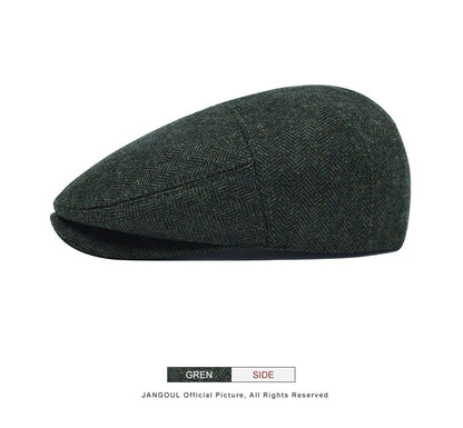 JANGOUL Men Wool Blend XL XXL Ivy Newsboy Cap Classic Tweed Gatsby Cabbie Flat Hat
