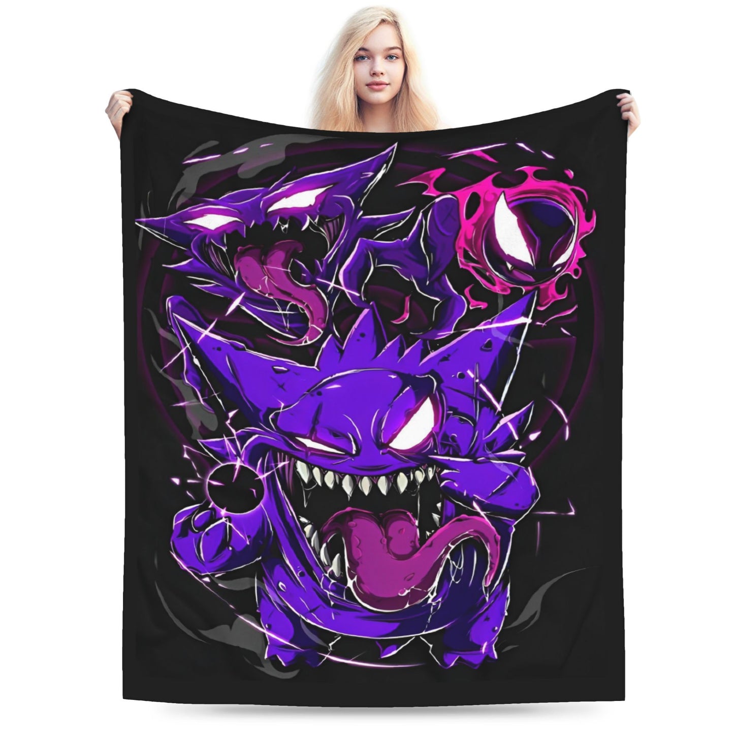 Cobertores Gengar Mantas De Pelúcia Novas Super Quentes Para Meninas Meninos Sofá Cadeira Flanela Colcha Protetor De Cama