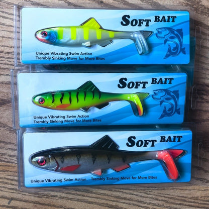 Isca Macia Grande Olho de Peixe 3D 19cm/63g Alta Resiliência Isca Falsa Artificial Adequada para Pesca de Barco e Pesca Marinha Isca Macia
