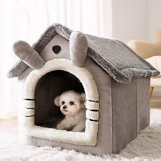 Casinhas dobráveis de inverno para cães e gatos de pequeno e médio porte, colchões, produtos para animais de estimação, cestos para filhotes, casinhas de inverno