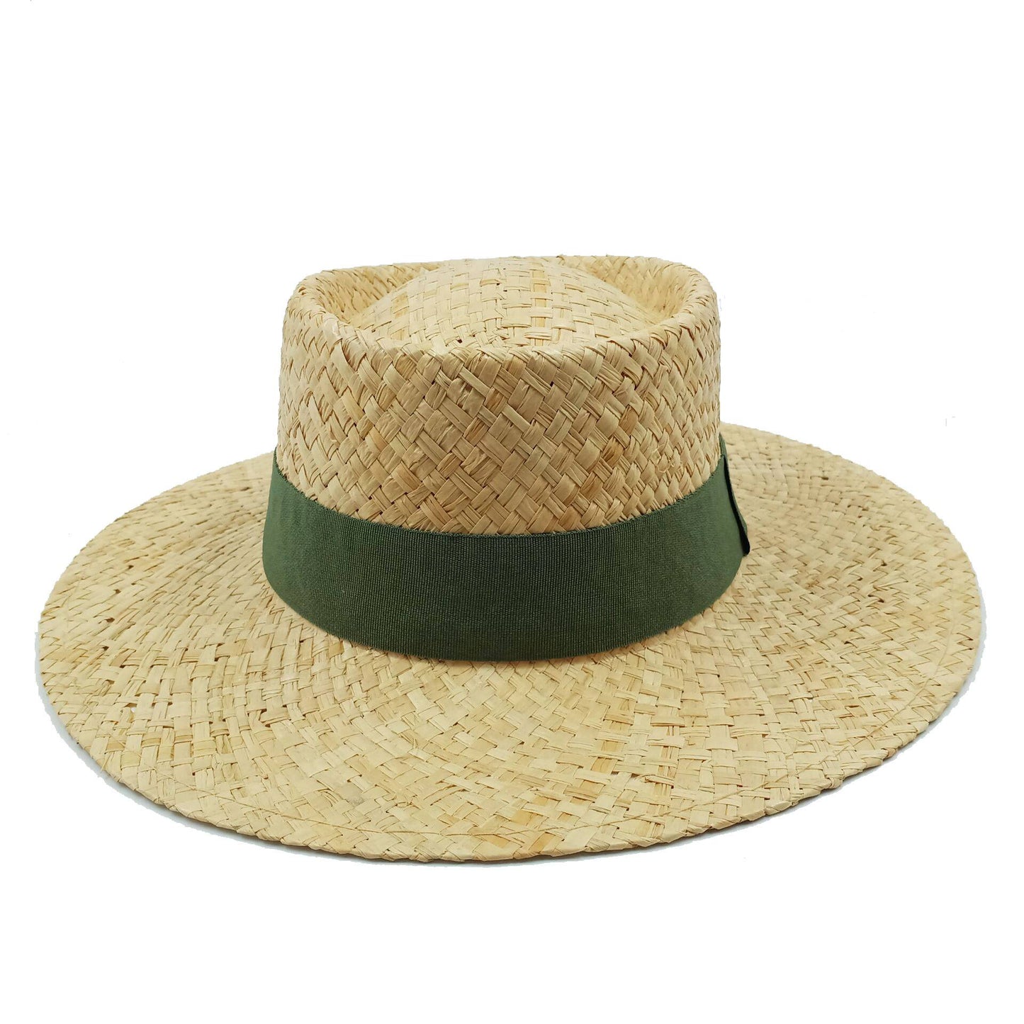 Chapéu de Palha Feminino de Verão Chapéu de Sol Luxuoso Feminino Chapéu de Praia de Proteção Solar da Moda Chapéu Panamá Francês Chapéu Raff de Aba Larga com Topo Abaulado
