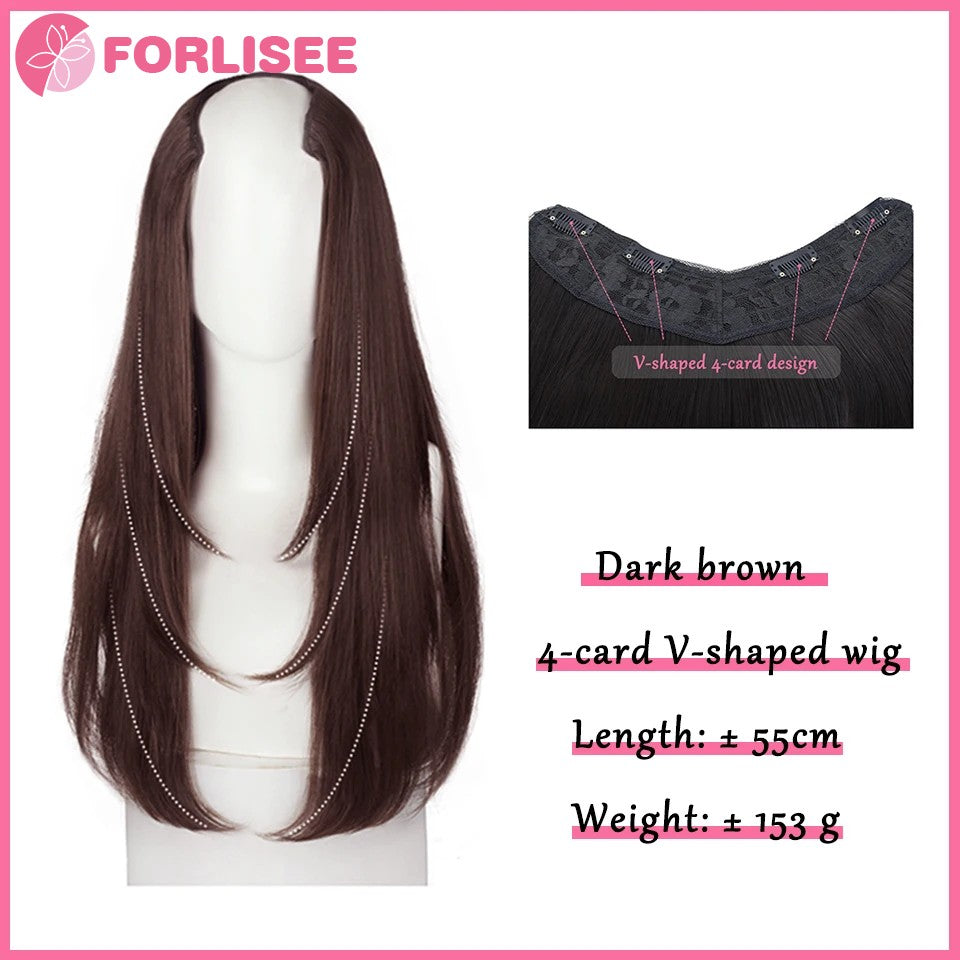 Cabelo Sintético Feminino Estilo Cabelo Comprido Cabelo Extra Comprido Perucas Sintéticas Apliques Camadas Aumento de Cabelo No Topo da Cabeça