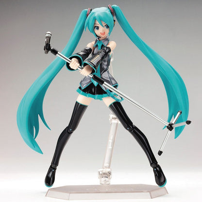 Anime FIGMA Hatsune Miku Action Figures Articulações Móveis Contêm os Adereços Decoração de Mesa Coleção de Brinquedos de PVC Modelo Presentes Infantis