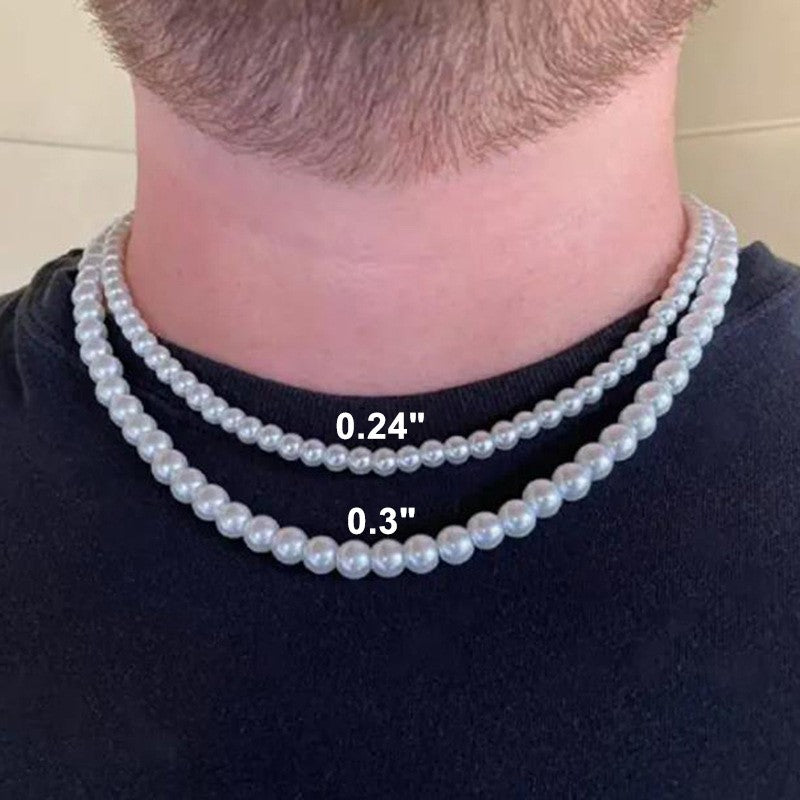 Colar Elegante de Pérola Branca Artificial 1 Peça Gargantilha Corrente de Contas para Homens e Mulheres Presente de Joia da Moda