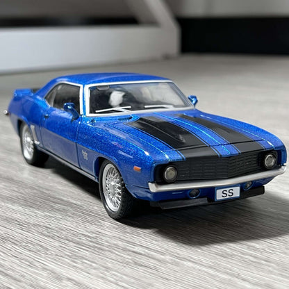 1:32 Chevrolet Camaro SS 350 1969 Super Carro Esportivo Clássico Liga Diecast Modelo de Carro Veículos em Miniatura Enfeites de Alta Simulação