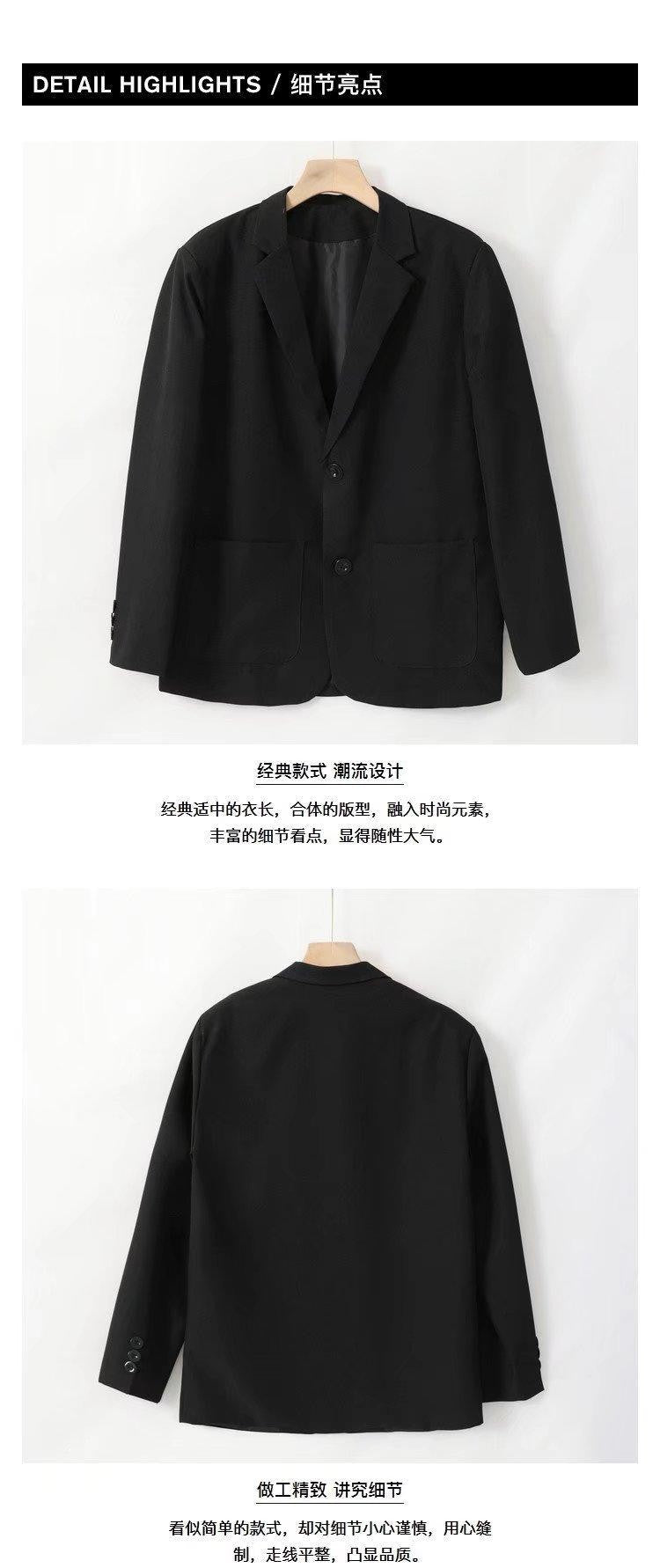 Men Suit Jackets Blazer Coat Slim Fit Smart Casual Autumn New Fashion Clothing Two Buttons Solid Color Korean Black/Khaki/Coffee