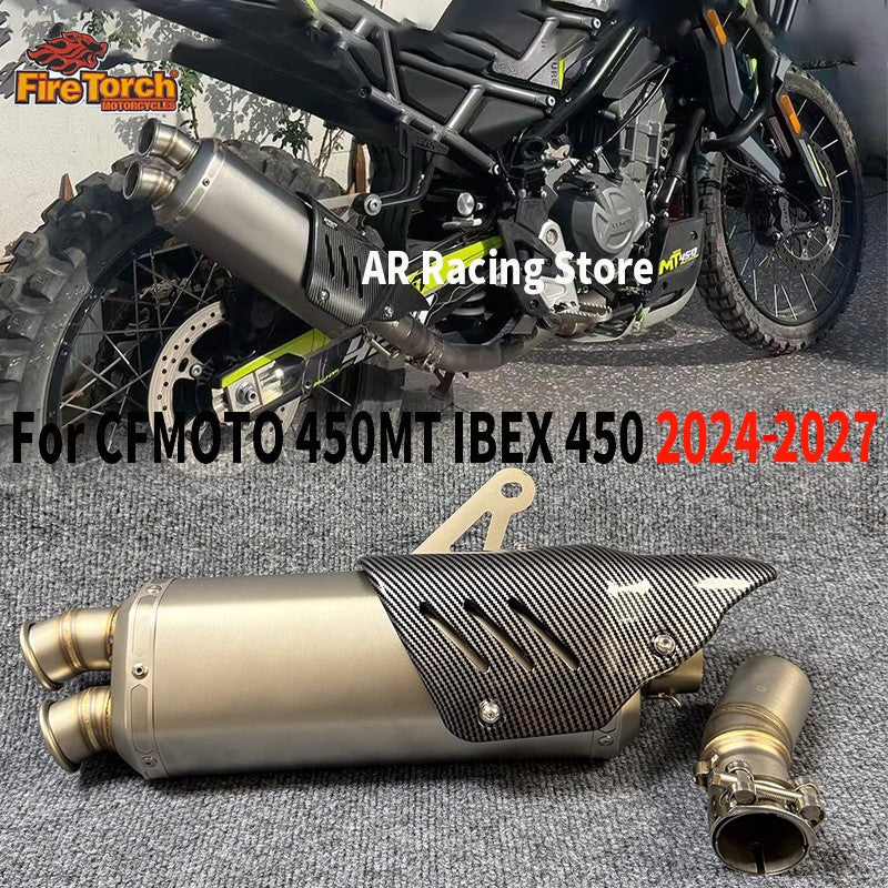 For CFMOTO 450MT 450 MT IBEX450 IBEX 450 2024 - 2027 Motorcycle Exhaust Escape Moto System Mid Link Pipe With Muffler DB Killer