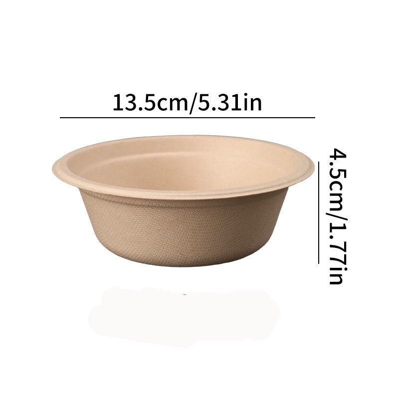 Conjunto Descartável de Talheres de Polpa com 20 Peças Biodegradáveis Inclui Tigela Prato Faca Garfo Colher para Casa Festa Piquenique Recipientes de Comida
