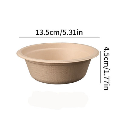Conjunto Descartável de Talheres de Polpa com 20 Peças Biodegradáveis Inclui Tigela Prato Faca Garfo Colher para Casa Festa Piquenique Recipientes de Comida