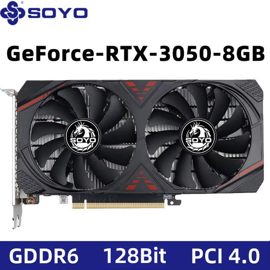 SOYO Graphics Cards RTX 3050 8G GDDR6 GPU NVIDIA PC Computer components PCI Express X16 4.0 Gaming Video Card RTX3050 New