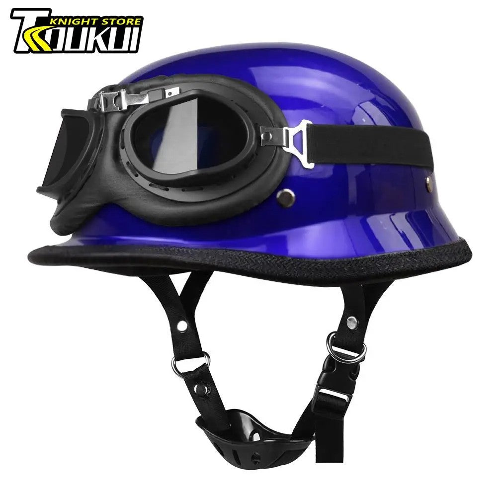 Capacete De Moto Retro Alemão Vintage Moto Capacete DOT Certificação Meio Capacete Homens Mulheres