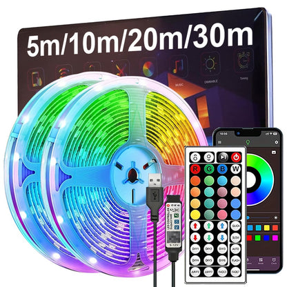 Led Strip Lights RGB Led Ribbon Flexible Tape with Remote Control for Rome Bedroom Decor TV Backlight Luces Led