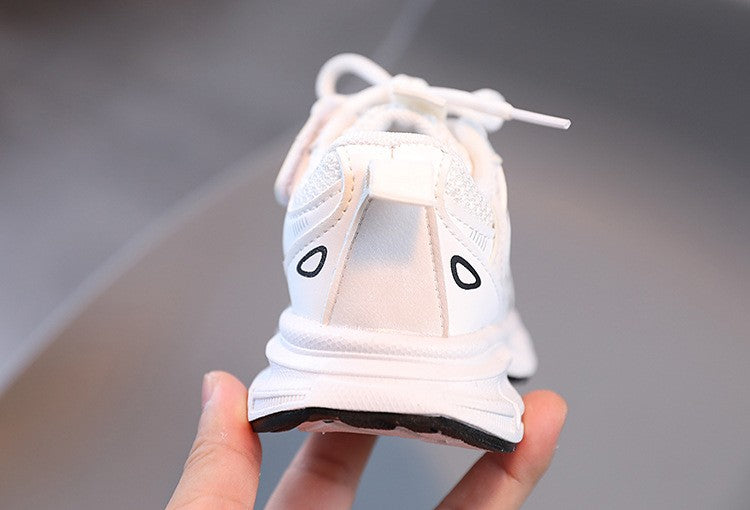 Spring and Autumn Children Sports Shoes Unisex Kids Sneakers Mesh Upper Breathable Basketball Shoes Tennis Casual Flats Footwear