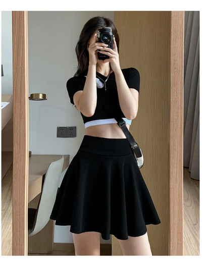 Bubble Short Skirt Women Half Skirt Anti Exposure High Waist Sun Underwear Hundred Pleats