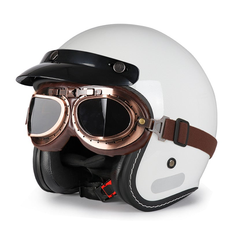 Capacete de motocicleta retrô clássico com certificação DOT, capacete aberto 3/4, segurança masculina e feminina, capacete universal para scooter elétrica