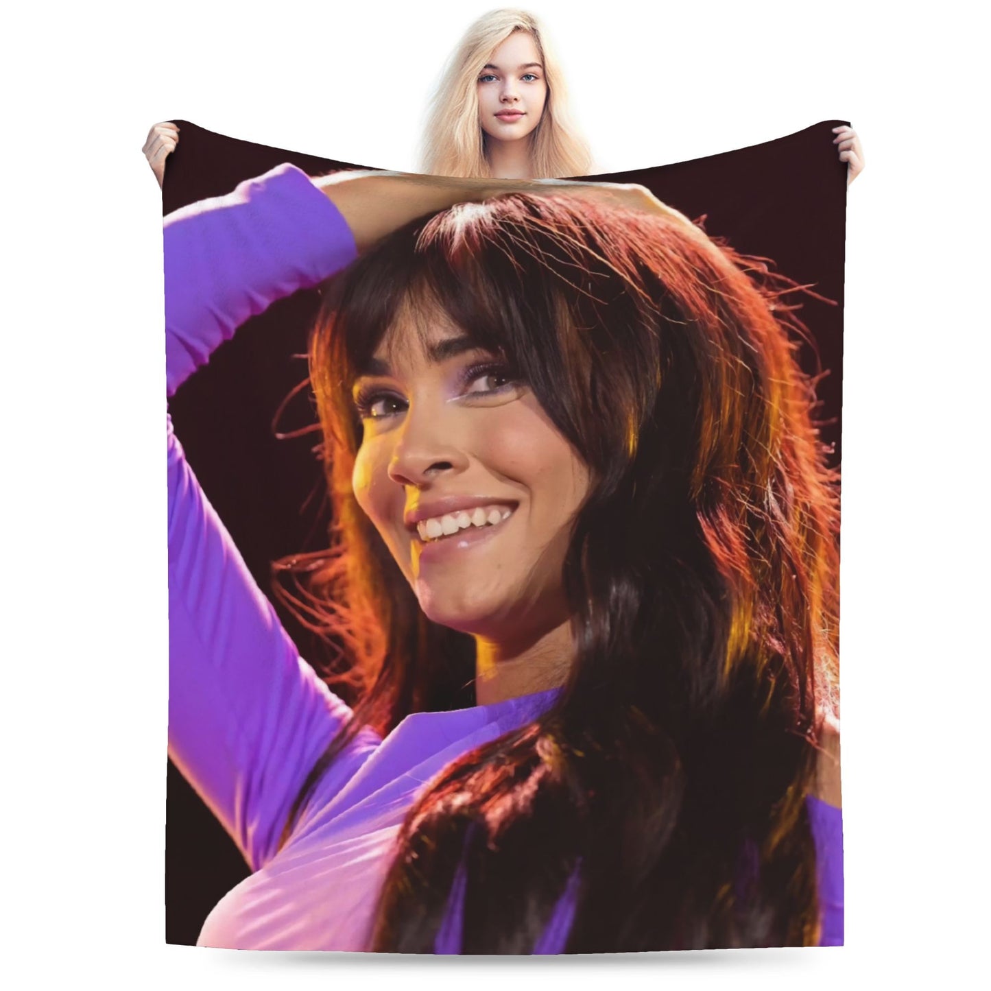 Aitanaed Singer Alpha Album Cobertores Ultra-Macios de Lã Coral de Pelúcia, Presente Relaxante, Mantas, Colchas