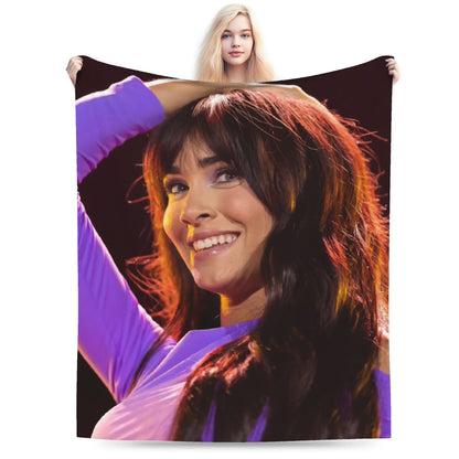 Aitanaed Singer Alpha Album Cobertores Ultra-Macios de Lã Coral de Pelúcia, Presente Relaxante, Mantas, Colchas