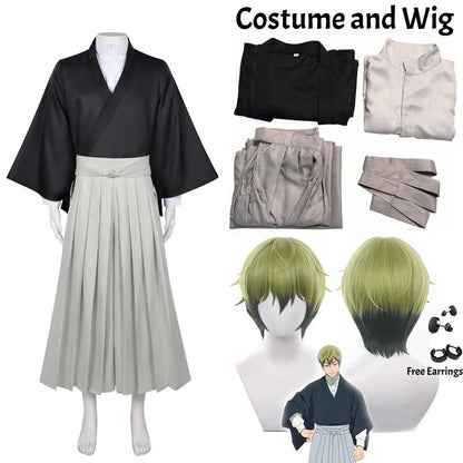 Anime Jujutsu Kaisen Naoya Zenin Cosplay Costume Kimono Uniform Outfit Wig Set Adult Halloween Christmas Carnival Party