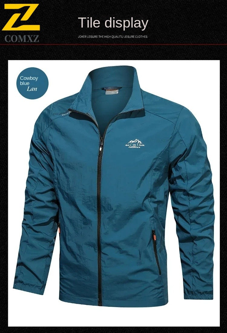 2025 Mens Sportswear Spring Summer Tracksuit 2 Piece Sets Sports Suit Sun Jacket + Pant Running Set Male Gym Exercise Clothing