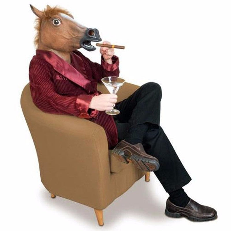 Horse Mask Halloween Horse Head Mask Latex Creepy Animal Costume Theater Prank Crazy Party Halloween Decor