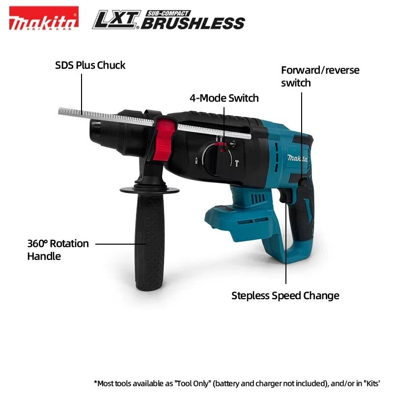 Furadeira De Impacto Rotativa Makita Original 26MM Sem Fio, Sem Escovas, 18V, Bateria De Lítio, Para Ferramentas Elétricas Makita 18v?