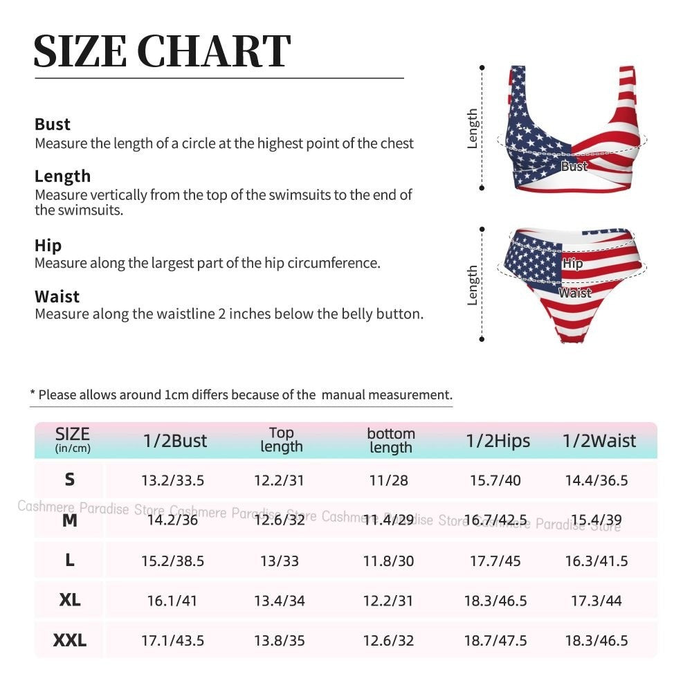 Usa Flag Women Bikini Set Swimsuit Push Up Female Swimwear Bathing Suit