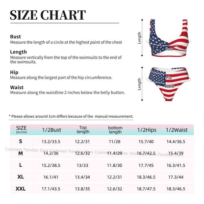 Usa Flag Women Bikini Set Swimsuit Push Up Female Swimwear Bathing Suit