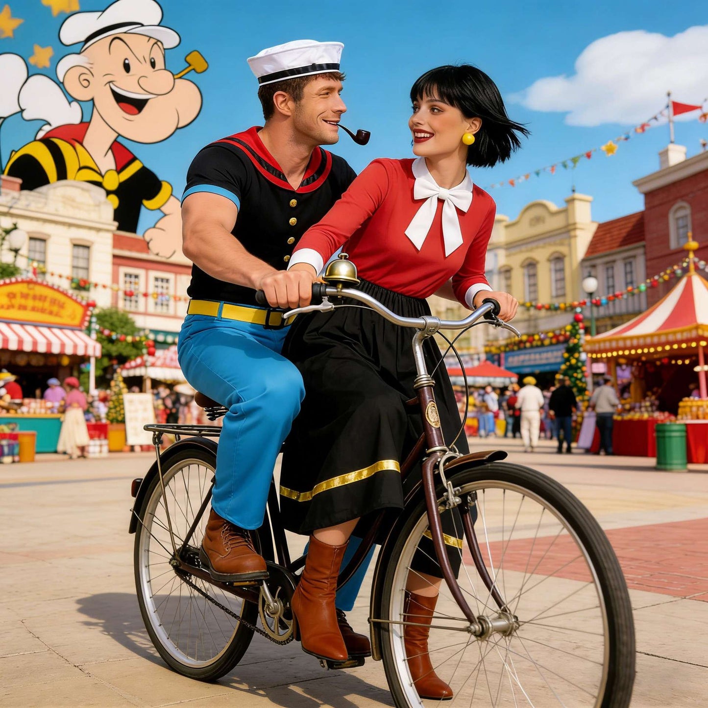 Classic Cartoon Popeye the Sailor Cosplay Costume With Hat Funny RolePlay Outfits For Men WOman Takerlama