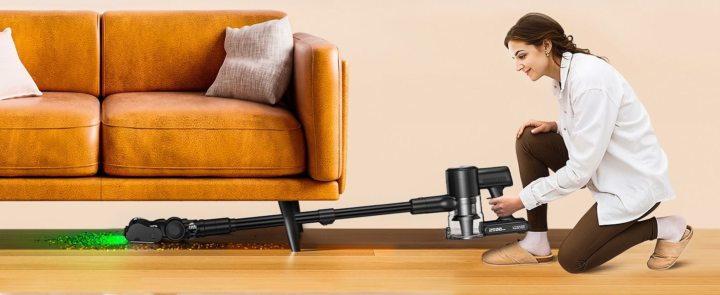 Aspirador de Pó Sem Fio, 50Kpa/55Mins Aspiradores de Pó para Casa, Aspirador Vertical Antiemaranhamento com Autossuporte, Carregamento com Suporte de Parede