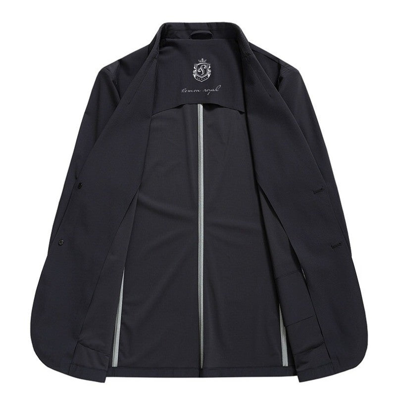 2025 Summer Thin Ice Silk Sunscreen Suit Jackets Classic Elasticity Traceless Sun Protection Blazers Social Office Formal Coats
