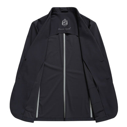 2025 Summer Thin Ice Silk Sunscreen Suit Jackets Classic Elasticity Traceless Sun Protection Blazers Social Office Formal Coats