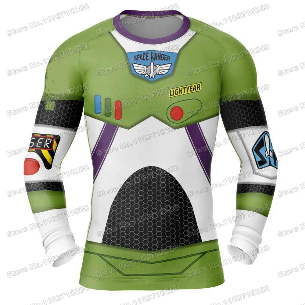 Cartoon Toy Story Long Sleeve Anime Surfing Jersey Beach Swimwear Diving Gym Shorts MMA BJJ Men Jiu Jitsu Fitness Sets