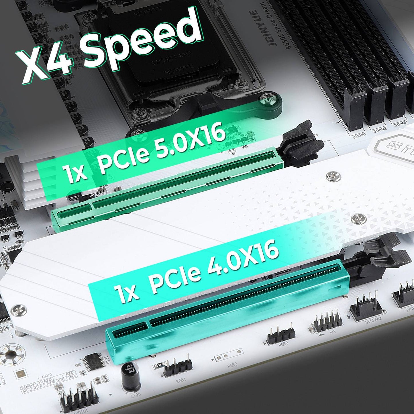 Placa-mãe JINGYUE B650E SNOW DREAM Gaming AMD AM5 Socket 192GB DDR5 3 M.2 Dissipador de Calor com ARGB Sync HDMI DP Tipo-C
