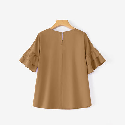 2025 Elegant Office Lady Blouses ZANZEA Summer O Neck Short Sleeve Blouse Women Stylish Solid Holiday Shirt Female OL Work Tops