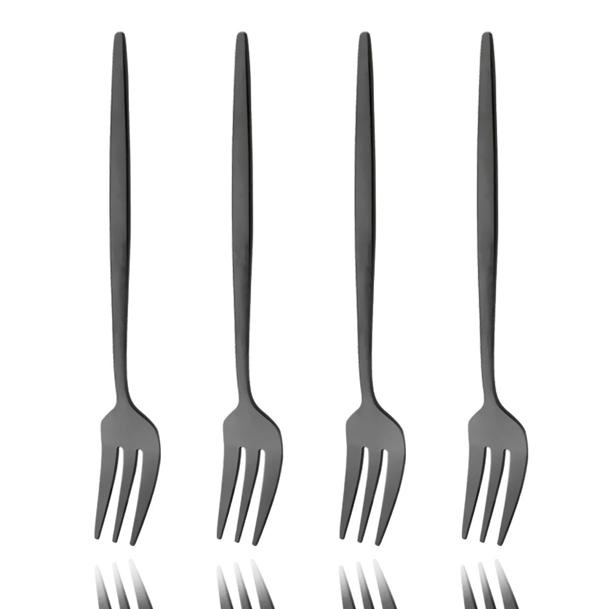 4Pcs Gold Fruit Cake Dinnerware Set Mirror Stainless Steel Tea Fork Set Snack Dessert Fork Small Salad Cutlery Kitchen Utensils