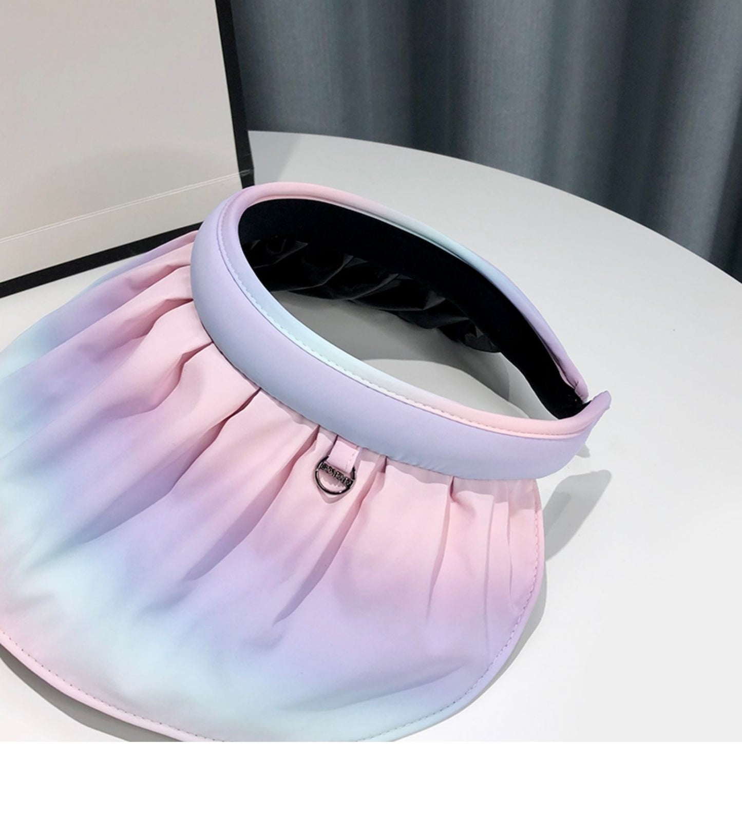 Chapéu gradiente xadrez Chapéu de verão feminino Chapéu vazio Viseira de sol Chapéu de sol de verão com aba larga Chapéu de proteção UV para mulheres Chapéu de praia