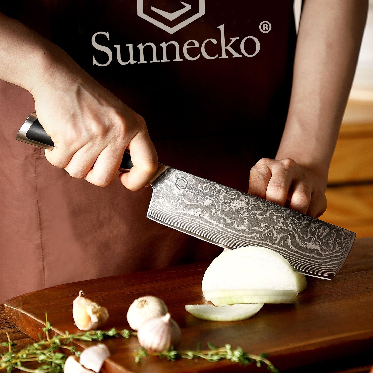 Facas Damasco Sunnecko 1-6Pcs/Set Faca de Cozinha Ultra Afiada com Núcleo VG10 Fio de Corte Utilitário Cutelo do Chef Santoku Fatiar Descascar