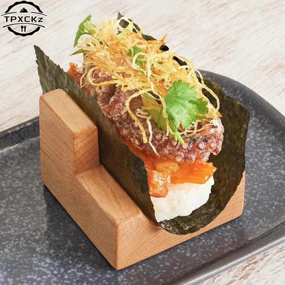 Suporte para Taco, Prateleira de Pizza Mexicana, Suporte para Rolo de Sushi Japonês, Suporte de Madeira para Lanche, Prato de Madeira para Culinária, Barco de Sushi Sashimi