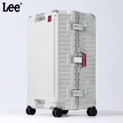 Suitcase Wide Handle Travel Suitcase Men 20 24 26 Carry-On Luggage Women PC Aluminum Frame Trolley Case