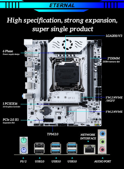 SOYO X99 C612 Chipset Motherboard Kit TPM2.0 Pin with Xeon E5-2682 V4 CPU & 16GB(2x8GB) DDR4 2133MHz RAM M.2 NVME for Gaming PC