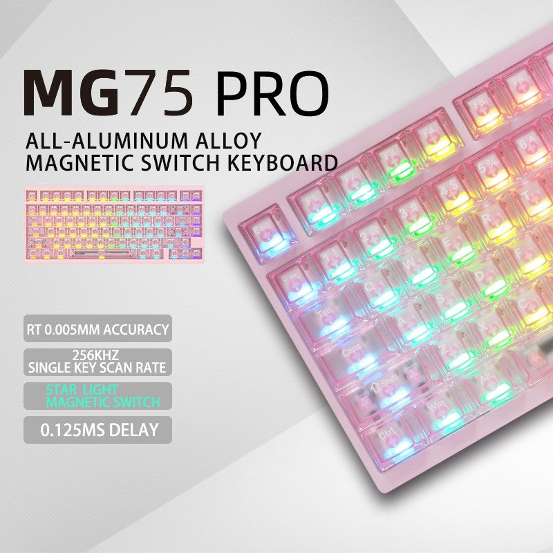 Teclado Gamer IROK MG75 PRO MAX 8K com Switch Magnético Acionamento Rápido de 0,005mm RT Teclado Mecânico com Hot Swap/SOCD/À Prova D'Água