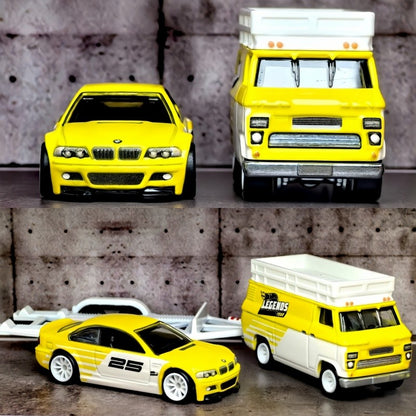 Em Estoque Genuíno Hot Wheels Legends Tour Team Transport 2025 Bmw M3 Hw Rally Hauler 1:64 Premium Diecast Carro Modelo Presente Legal Para Meninos