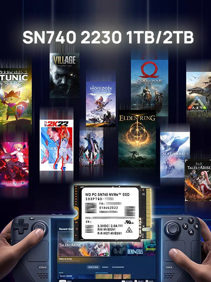 WD SN740 M.2 2230 1TB 2TB PCIe 4.0 NVMe SSD for Steam Deck Microsoft Surface ProX & SN5000S 2230 512GB & SN740 2242 256GB