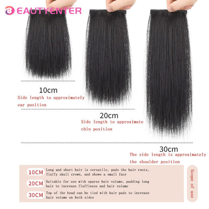 Tic-Tacs Sintéticos One Piece 2Clips Cabelo Liso Invisível com Tic-Tac Aumento de Volume Apliques Capilares Cobertura Lateral Superior