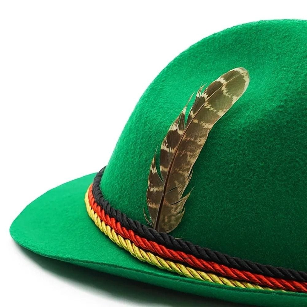 Alpine Hats Feather Decors Hat Western Bavarian Costume Cosplay Cap Swiss Dress Up Oktoberfest Hat Men Women Party Photo Props